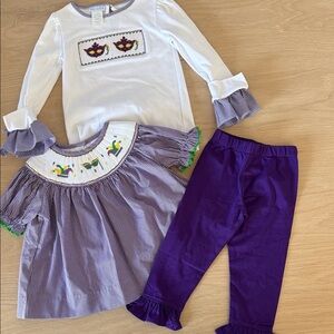 Mardi Gras matching set 18m-2t NWOT